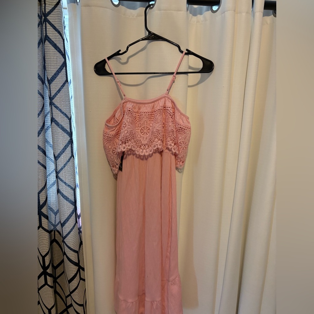 Light Pink Floral Midi dress